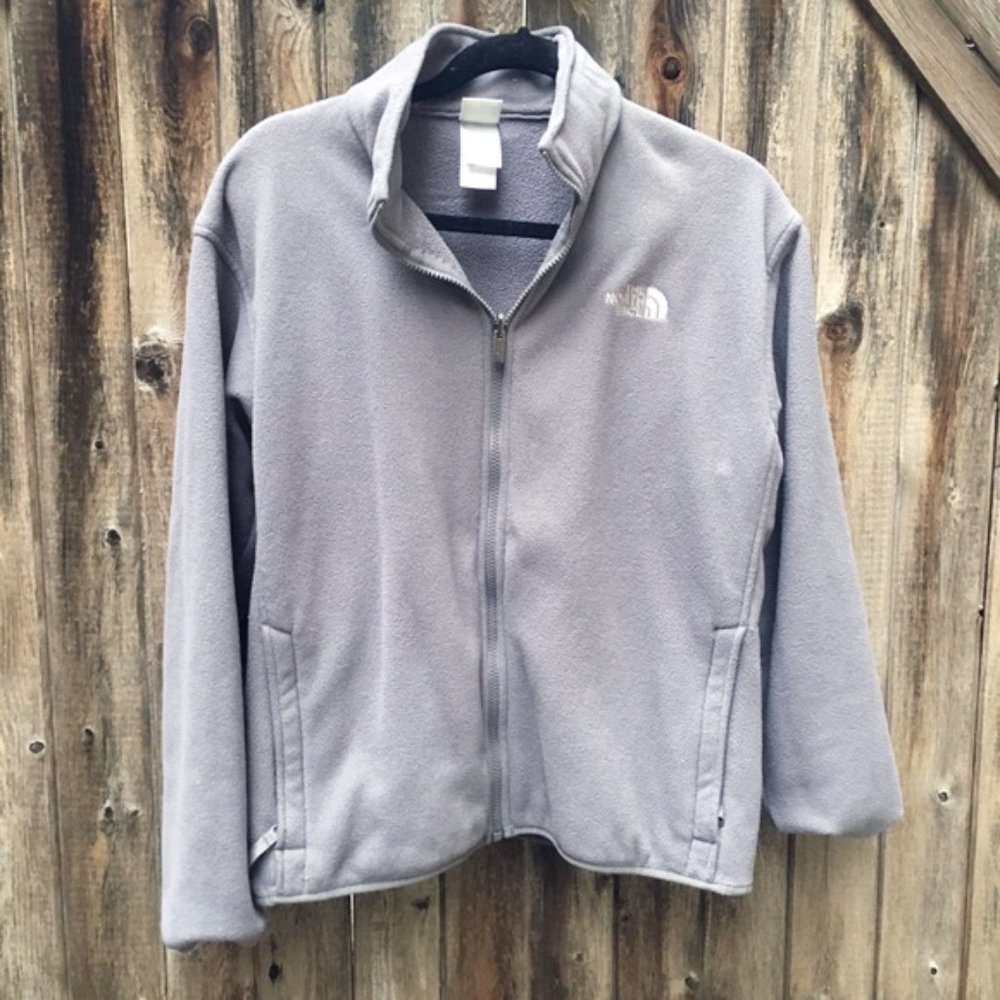 North Face gray fleece jacket
